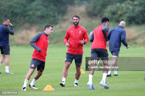 Will Grigg during a Sunderland AFC training session at The Academy of Light on August 4, 2020 in Sunderland, England.