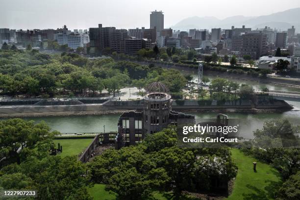 The Atomic Bomb Dome is pictured on August 4, 2020 in Hiroshima, Japan. This Thursday will mark the 75th anniversary of the atomic bombing of...