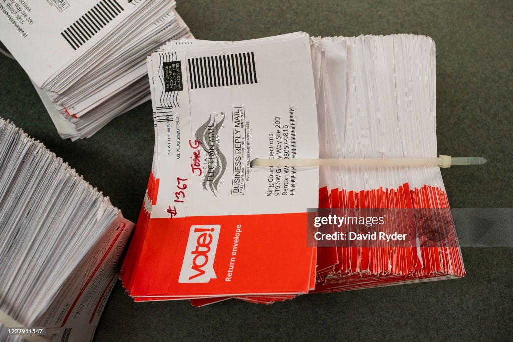 Mail-In Ballots Are Processed For Washington's Primary Election