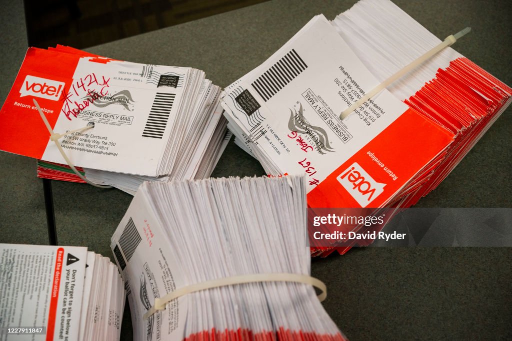 Mail-In Ballots Are Processed For Washington's Primary Election