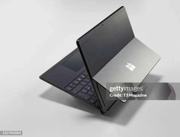 Microsoft Surface Pro X tablet and keyboard, taken on January 7, 2020.