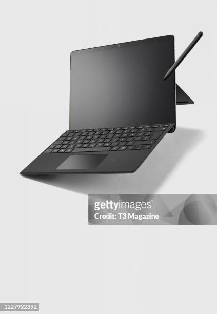 Microsoft Surface Pro X tablet, keyboard and Surface Slim stylus, taken on January 7, 2020.