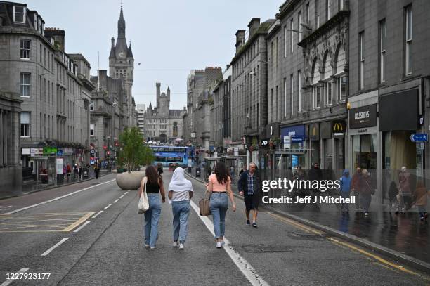 General street view on August 5, 2020 in Aberdeen, Scotland. Scotland's First Minister Nicola Sturgeon acted swiftly and put Aberdeen back into...