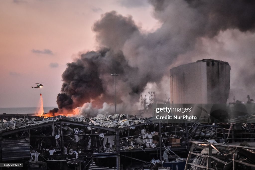 Massive Explosion Near Port Area Of Beirut