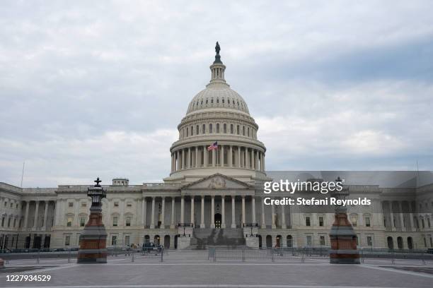 The United States Capitol is seen on August 6, 2020 in Washington, DC. Negotiations between U.S. Treasury Secretary Steven Mnuchin, White House Chief...