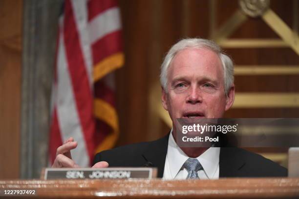 Senator Ron Johnson questions Chad Wolf, acting Secretary of Homeland Security, appears before the Senate Homeland Security and Governmental Affairs...