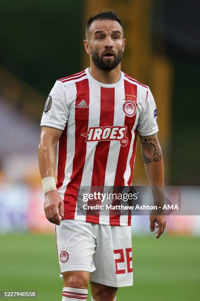 Mathieu Valbuena of Olympiacos during the UEFA Europa League round of 16 second leg match between Wolverhampton Wanderers and Olympiacos FC at...
