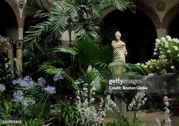 The statue of Persephone stands on a new pedestal in the Courtyard at the Isabella Stewart Gardner Museum in Boston, MA on August 05, 2020. Some...