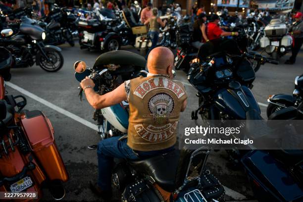 Motorcyclists drive down Main Street during the 80th Annual Sturgis Motorcycle Rally on August 7, 2020 in Sturgis, South Dakota. While the rally...