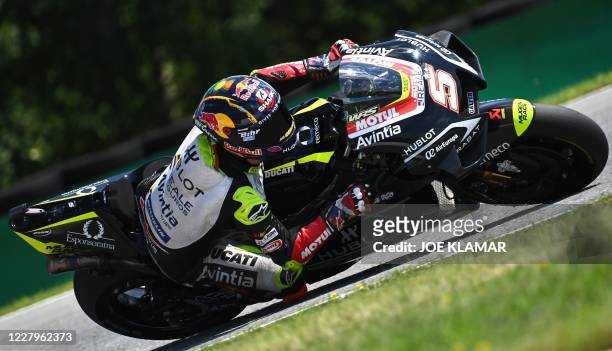 Reale Avintia Racing´s French rider Johann Zarco rides his bike during the qualification of the Moto GP Czech Grand Prix at Masaryk circuit in Brno...