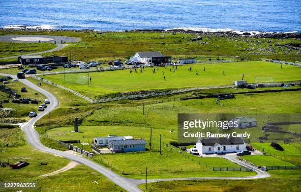 Donegal , Ireland - 8 August 2020; A view of action during the Donegal Junior League Glencar Inn Division One match between Arranmore United and...
