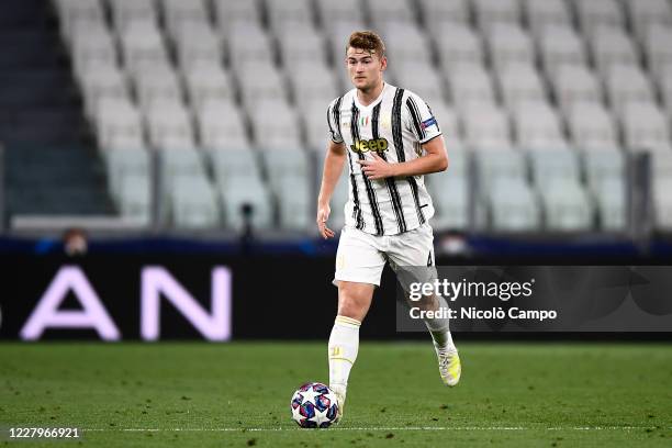 Matthijs de Ligt of Juventus FC in action during the UEFA Champions League round of 16 second leg football match between Juventus FC and Olympique...