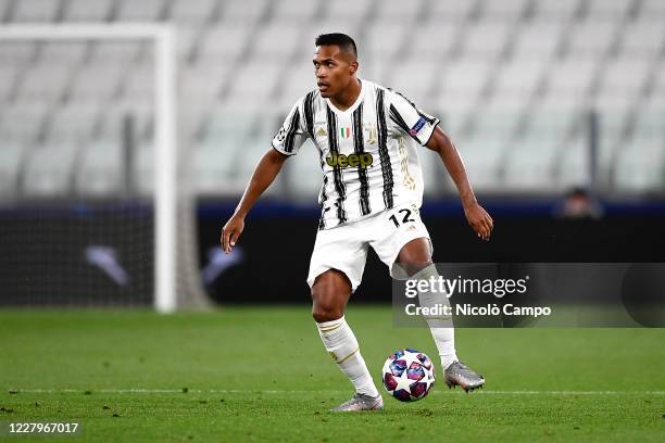 Alex Sandro of Juventus FC in action during the UEFA Champions League round of 16 second leg football match between Juventus FC and Olympique...