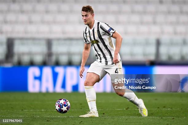 Matthijs de Ligt of Juventus FC in action during the UEFA Champions League round of 16 second leg football match between Juventus FC and Olympique...