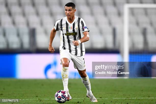Cristiano Ronaldo of Juventus FC in action during the UEFA Champions League round of 16 second leg football match between Juventus FC and Olympique...