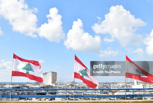 People crash with police during a protest in Beirut, Lebanon, on August 9, 2020. Large protests continued for a second day as the Lebanese capital...