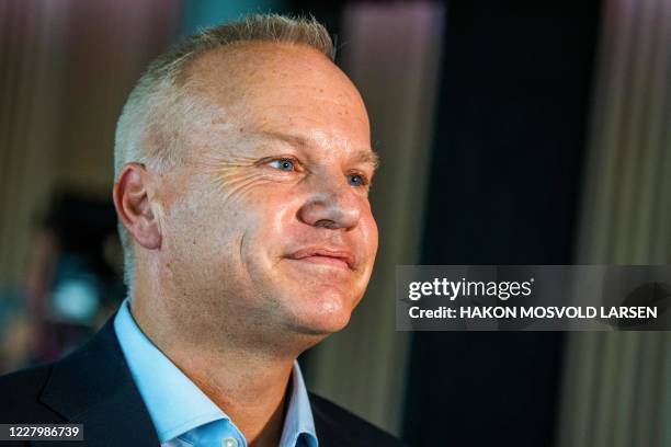 Anders Opedal, the new CEO of oil company Equinor, is seen during a press conference at Fornebu in Baerum, Norway on August 10, 2020. - Norwegian oil...