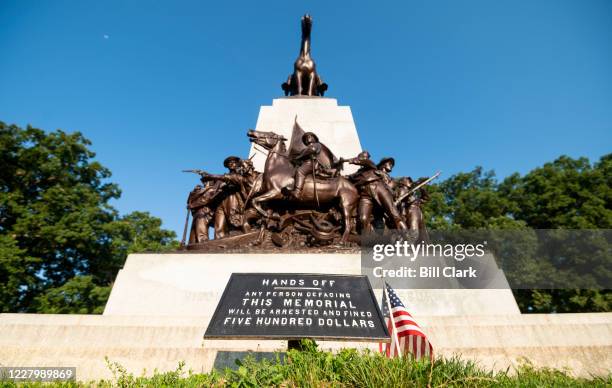 The Virginia Memorial stands along West Confederate Avenue in the Gettysburg National Military Park in Gettysburg, Pa., on Monday, Aug. 10, 2020.