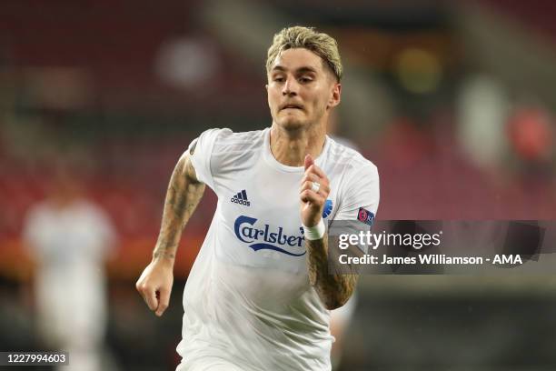 Guillermo Varela of FC Copenhagen during the UEFA Europa League Quarter Final between Manchester United and FC Kobenhavn at RheinEnergieStadion on...