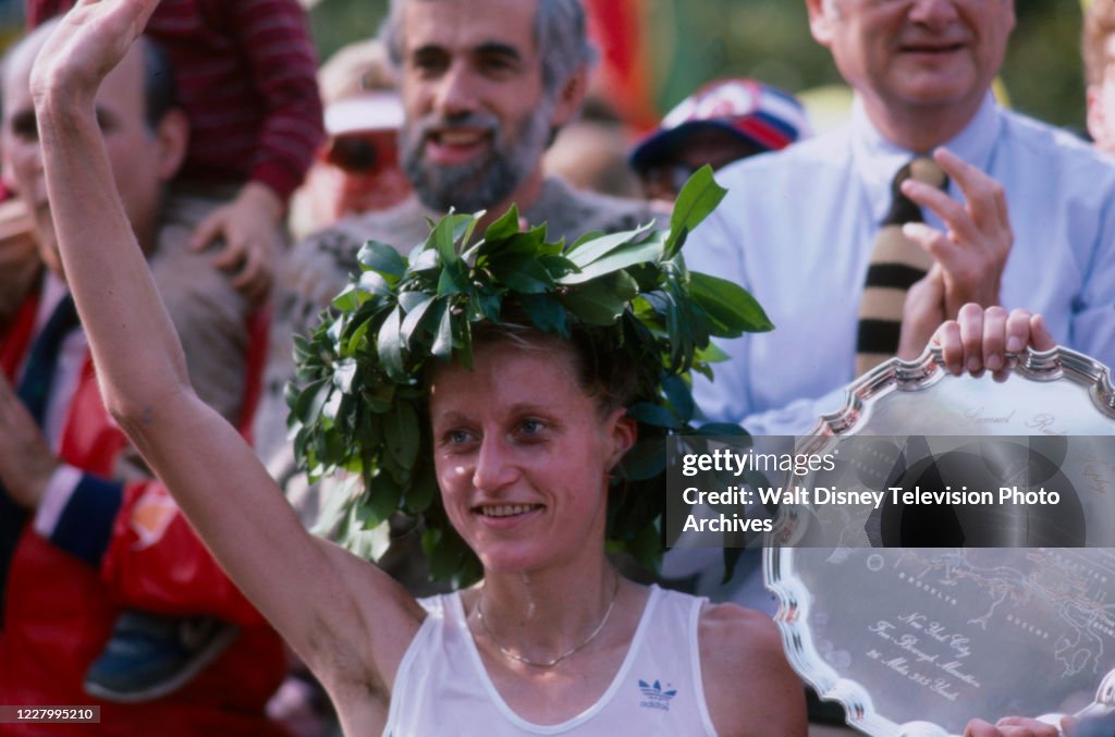 Grete Waitz, Women's Winner Of The 1984 New York City Marathon With Ed Koch