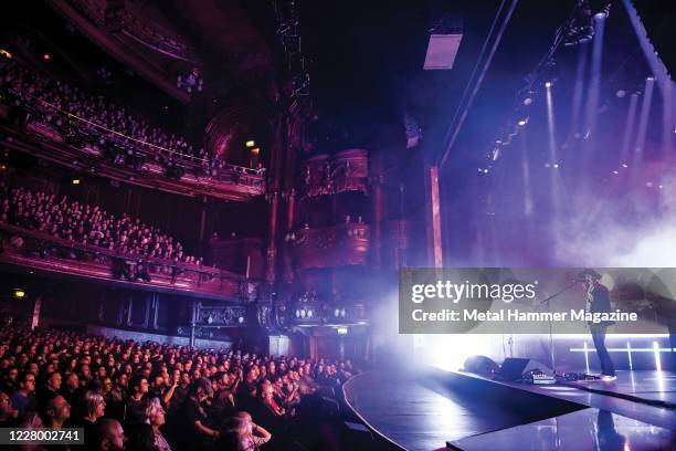 Swedish progressive metal group Opeth performing live on stage at the Palladium in London, on October 29, 2019.