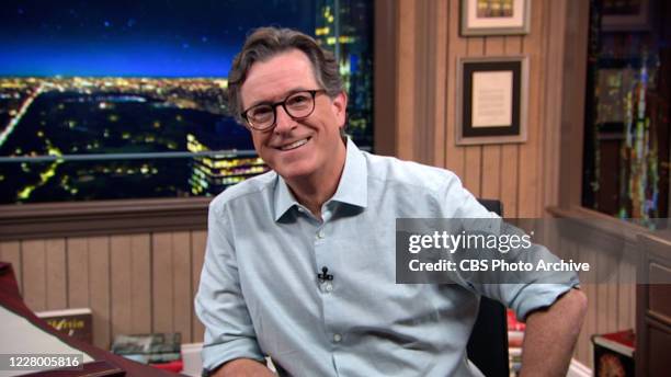 The Late Show with Stephen Colbert during Monday's August 10, 2020 show. Image is a screen grab.