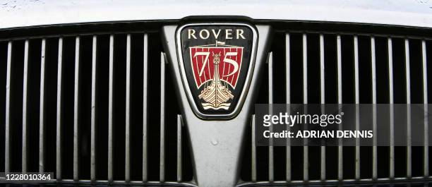 Badge on the grill of a top-of-the-range Rover car in shown 08 April 2005, in London. The British government pledged a support package Friday worth...