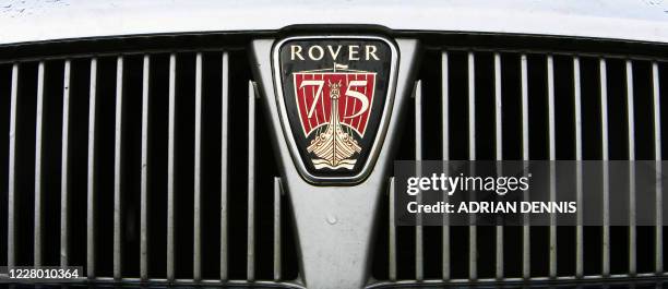 Badge on the grill of a top-of-the-range Rover car in shown 08 April 2005, in London. The British government pledged a support package Friday worth...