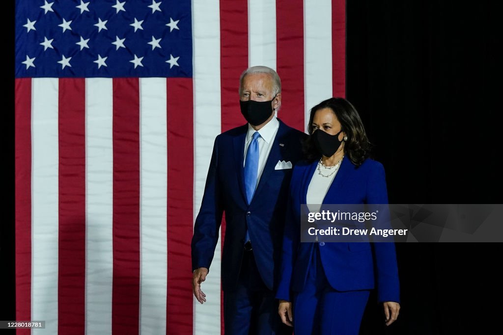 Joe Biden and Running Mate Kamala Harris Deliver Remarks In Delaware