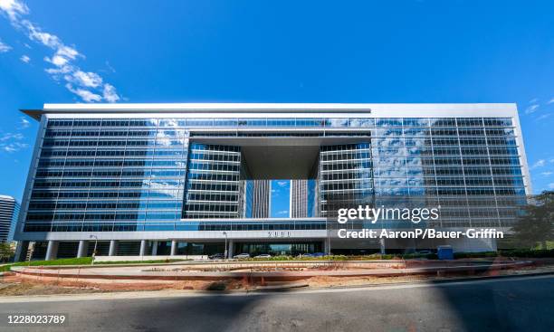 General view of the CAA talent agency in Century City on August 12, 2020 in Century City, California.