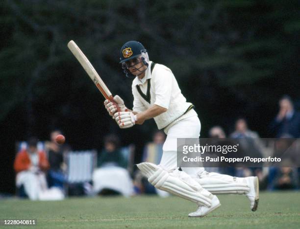 Dirk Wellham of Australia batting during the tour match between Lavinia Duchess Of Norfolk's XI and Australia at Arundel Castle on May 5, 1985 in...