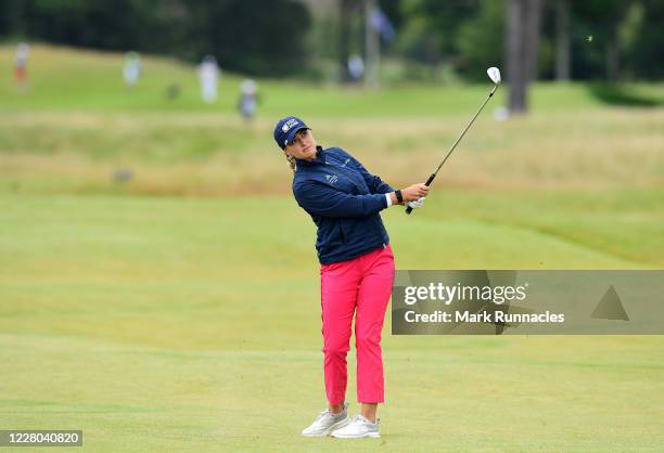 Amy Boulden of Wales plays her second shot to the 2nd hole during day two of the Aberdeen Standard Investments Ladies Scottish Open at The...