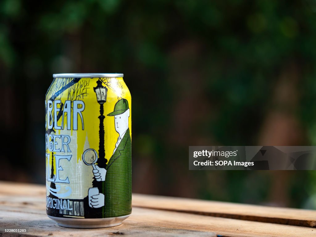 In this photo illustration a Sobear Ginger Ale Premium soft...