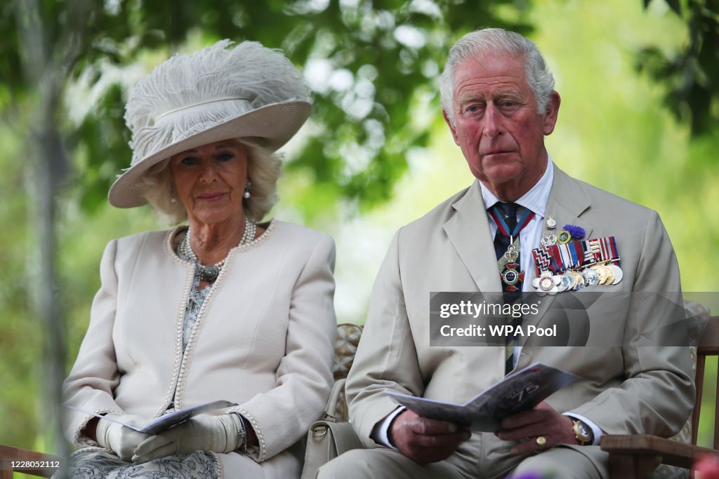 The Prince Of Wales And The Duchess Of Cornwall Attend A National Service Of Remembrance Marking The 75th Anniversary Of VJ Day