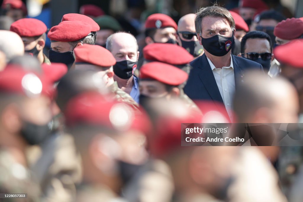 Bolsonaro Participates in New Parachuters Graduation Ceremony in Rio de Janeiro Amidst the Coronavirus (COVID - 19) Pandemic