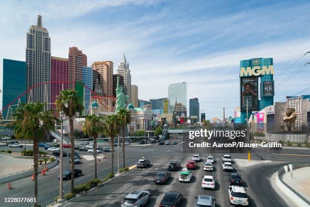 General views of the Las Vegas Strip on August 16, 2020 in Las Vegas, Nevada.