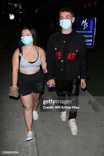 Danielle Cohn and Mikey Tua are is seen on August 17, 2020 in Los Angeles, California.