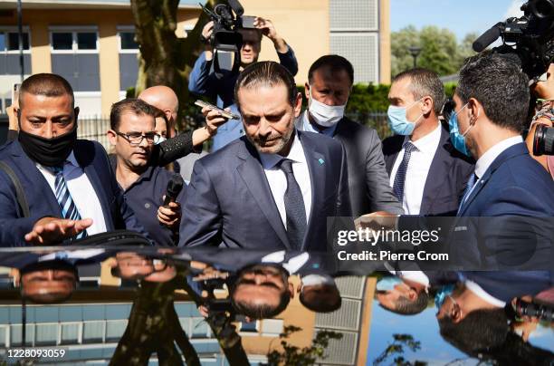 Former Prime Minister Saad Hariri leaves the Lebanon Tribunal on August 18, 2020 in The Hague, Netherlands. The Special Tribunal for Lebanon...