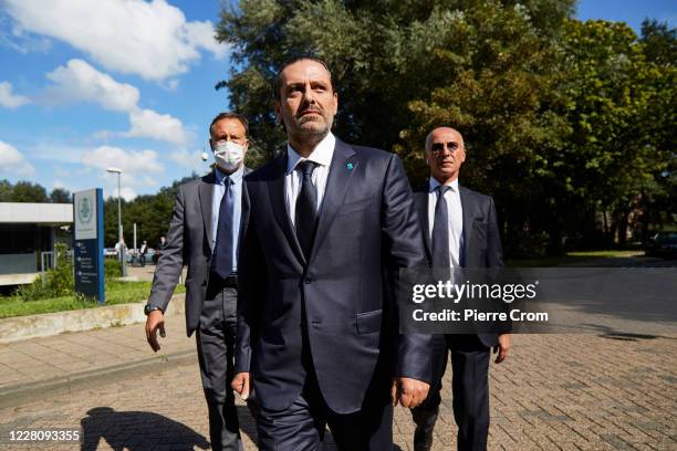 Former Prime Minister Saad Hariri leaves the Lebanon Tribunal on August 18, 2020 in The Hague, Netherlands. The Special Tribunal for Lebanon...