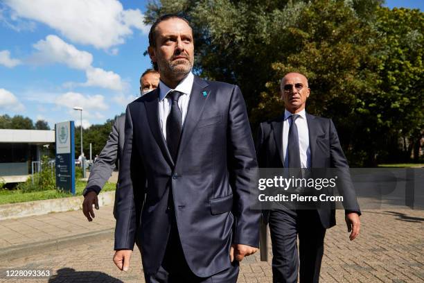 Former Prime Minister Saad Hariri leaves the Lebanon Tribunal on August 18, 2020 in The Hague, Netherlands. The Special Tribunal for Lebanon...