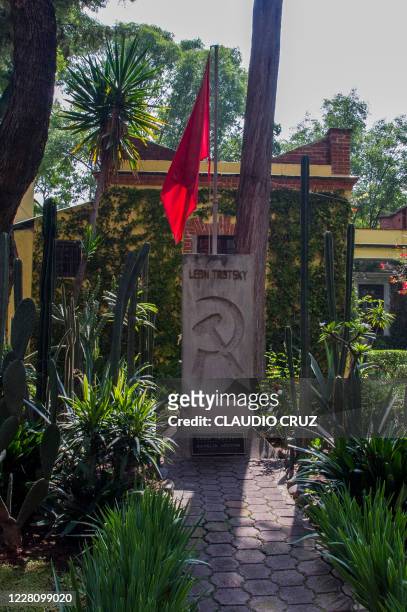 View of the grave of Russian revolutionary, political theorist and politician Leon Trotsky, one of the leaders of the Russian Revolution, and his...