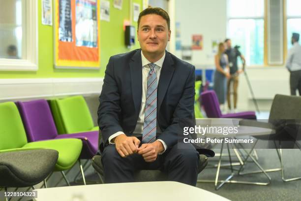 Labour Shadow Exchequer Secretary to the Treasury Wes Streeting speaks to students and parents at Oaks Park High School on August 19, 2020 in Ilford,...