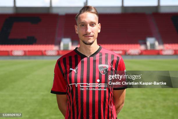 Tobias Schroeck of FC Ingolstadt poses during the team presentation on August 19, 2020 in Ingolstadt, Germany.