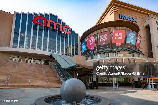 General view of Downtown Burbank's AMC IMAX movie theater on August 19, 2020 in Burbank, California.