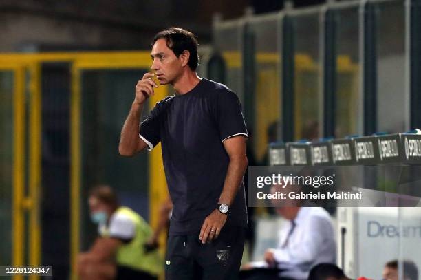 Alessandro Nesta manager of Frosinone Calcio looks on during the Serie B Playoff Final second leg match between Spezia Calcio and Frosinone Calcioon...