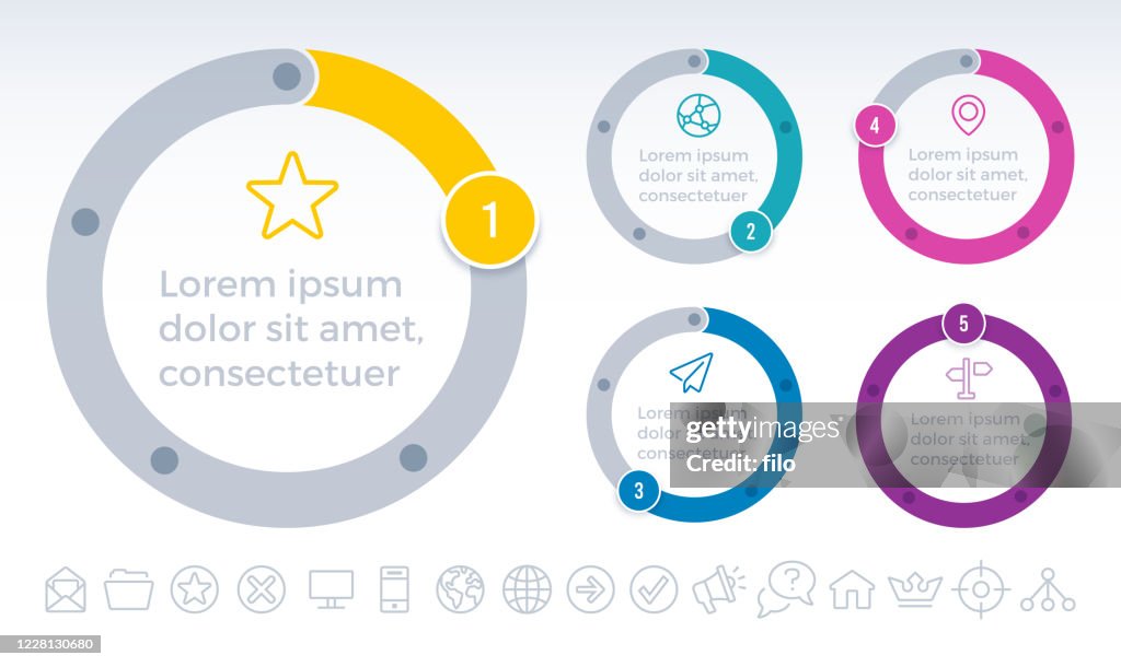 Five Step Round Process Infographic Circles High-Res Vector Graphic ...