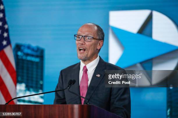 Chairman of the Democratic National Committee Tom Perez speaks during day four of the virtual Democratic National Convention on August 20, 2020 in...