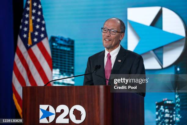 Chairman of the Democratic National Committee Tom Perez speaks during day four of the virtual Democratic National Convention on August 20, 2020 in...