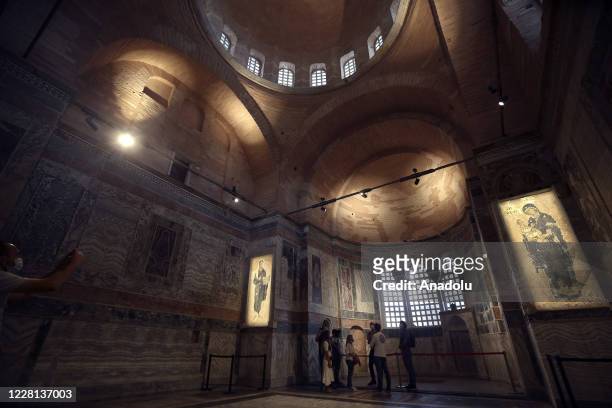 An inside view of the Kariye Mosque following a Presidential decision on it's opening to worship is published in the official gazette in Fatih...