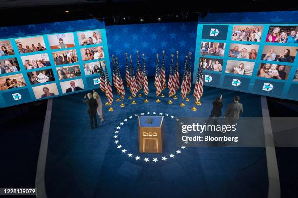 Former Vice President Joe Biden, Democratic presidential nominee, and wife Jill Biden, left, and Senator Kamala Harris, Democratic vice presidential...